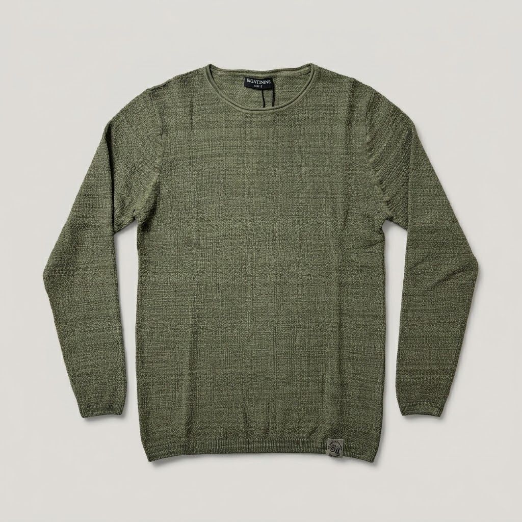 Pull Eight2Nine Texturé à Col Rond - Confort & Douceur - Dark Green – Image 5