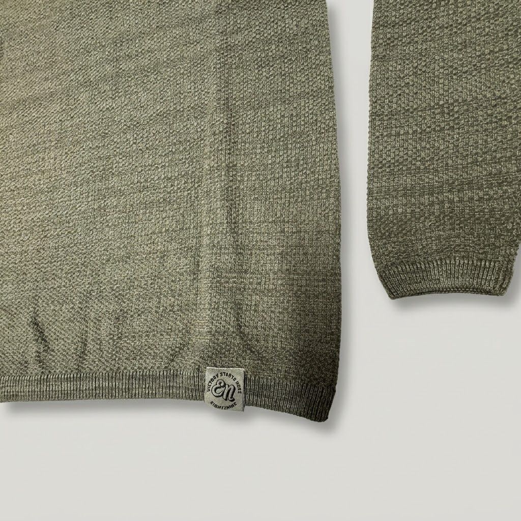 Pull Eight2Nine Texturé à Col Rond - Confort & Douceur - Dark Green – Image 6