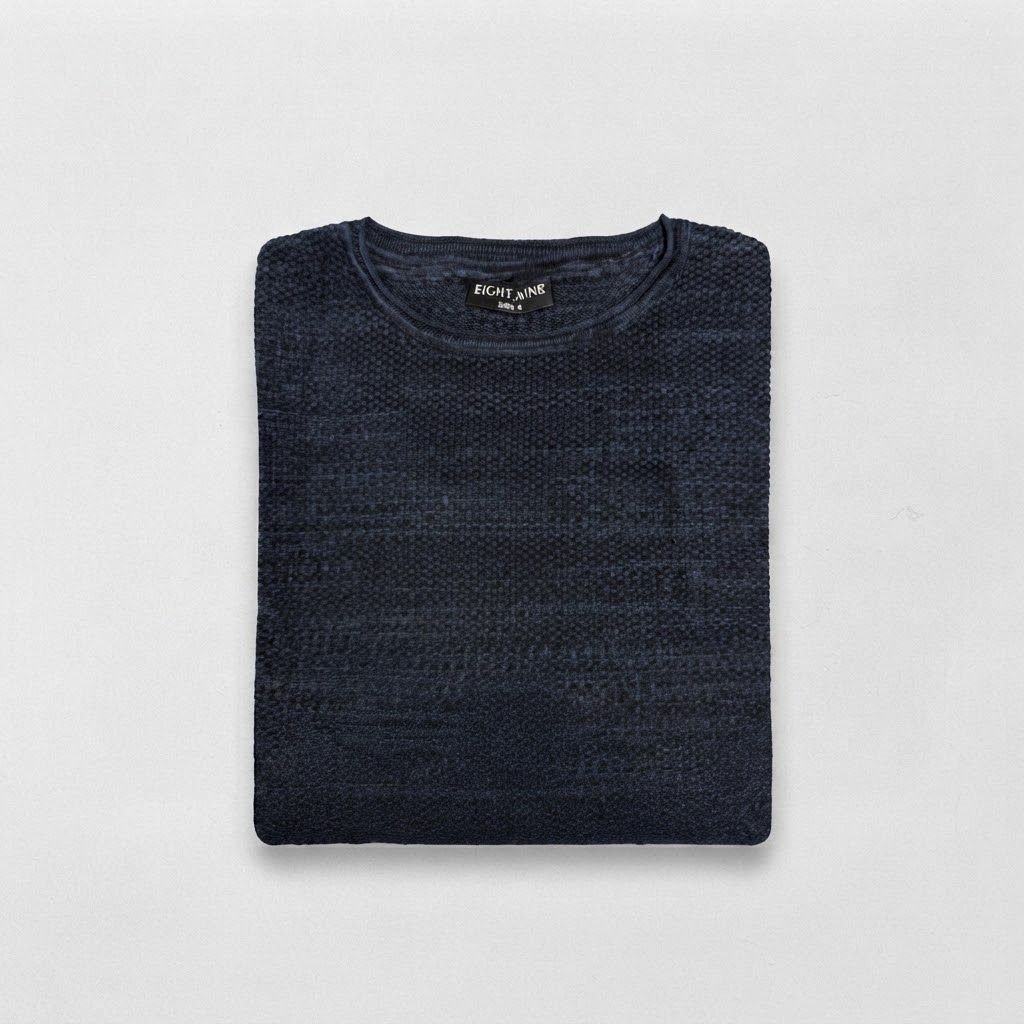 Pull Eight2Nine Texturé à Col Rond - Confort & Douceur - Navy – Image 5
