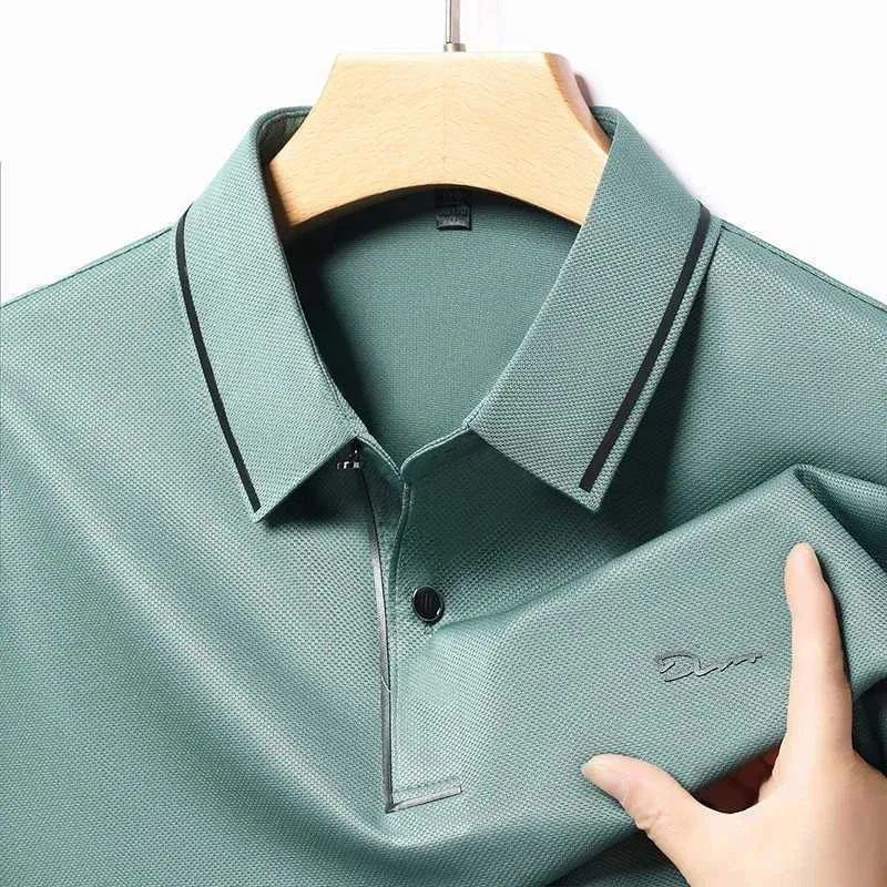 Polo Manche Longue Dinn - En Maille Texturée - Teal Blue – Image 9