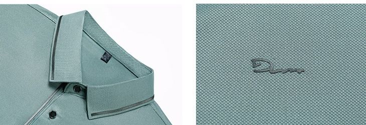 Polo Manche Longue Dinn - En Maille Texturée - Teal Blue – Image 5