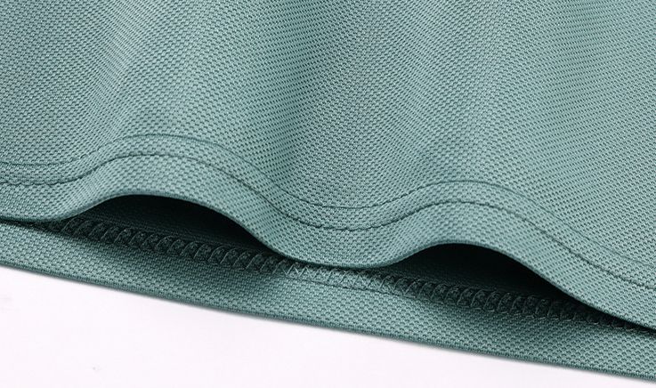 Polo Manche Longue Dinn - En Maille Texturée - Teal Blue – Image 4