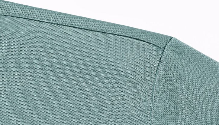 Polo Manche Longue Dinn - En Maille Texturée - Teal Blue – Image 2
